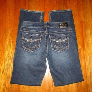 SILVER JEANS Suki Mid Slim Boot Faux Flap Pkt Sz 28